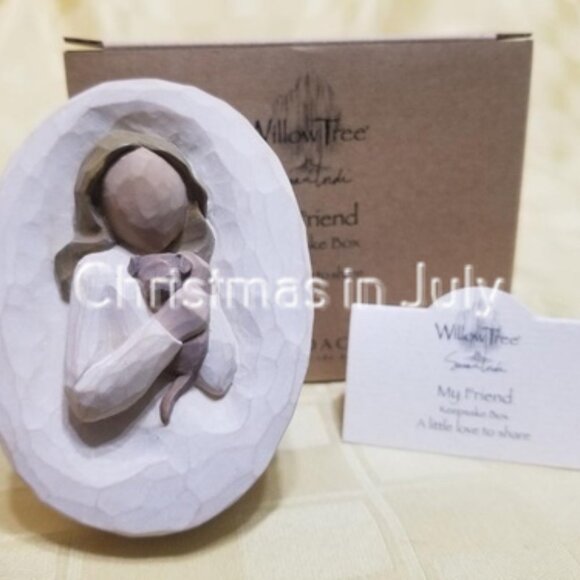 Willow Tree Susan Lordi My Friend Keepsake Box puppy dog #26616 with box - Picture 1 of 4